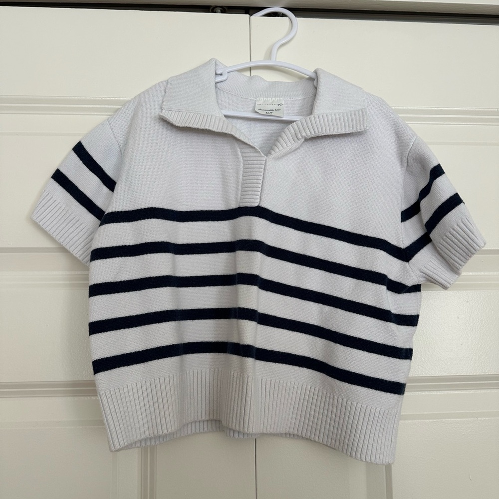 Abercrombie Kids Navy and White Striped Sweater